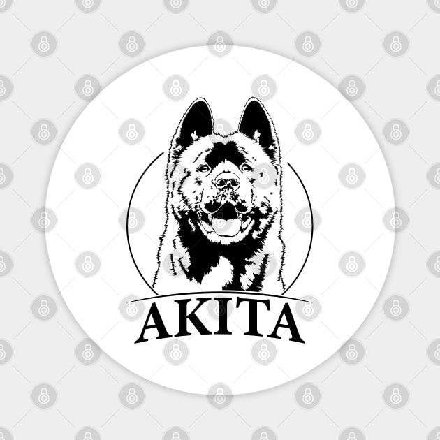 Funny Proud Akita dog portrait gift Magnet by wilsigns